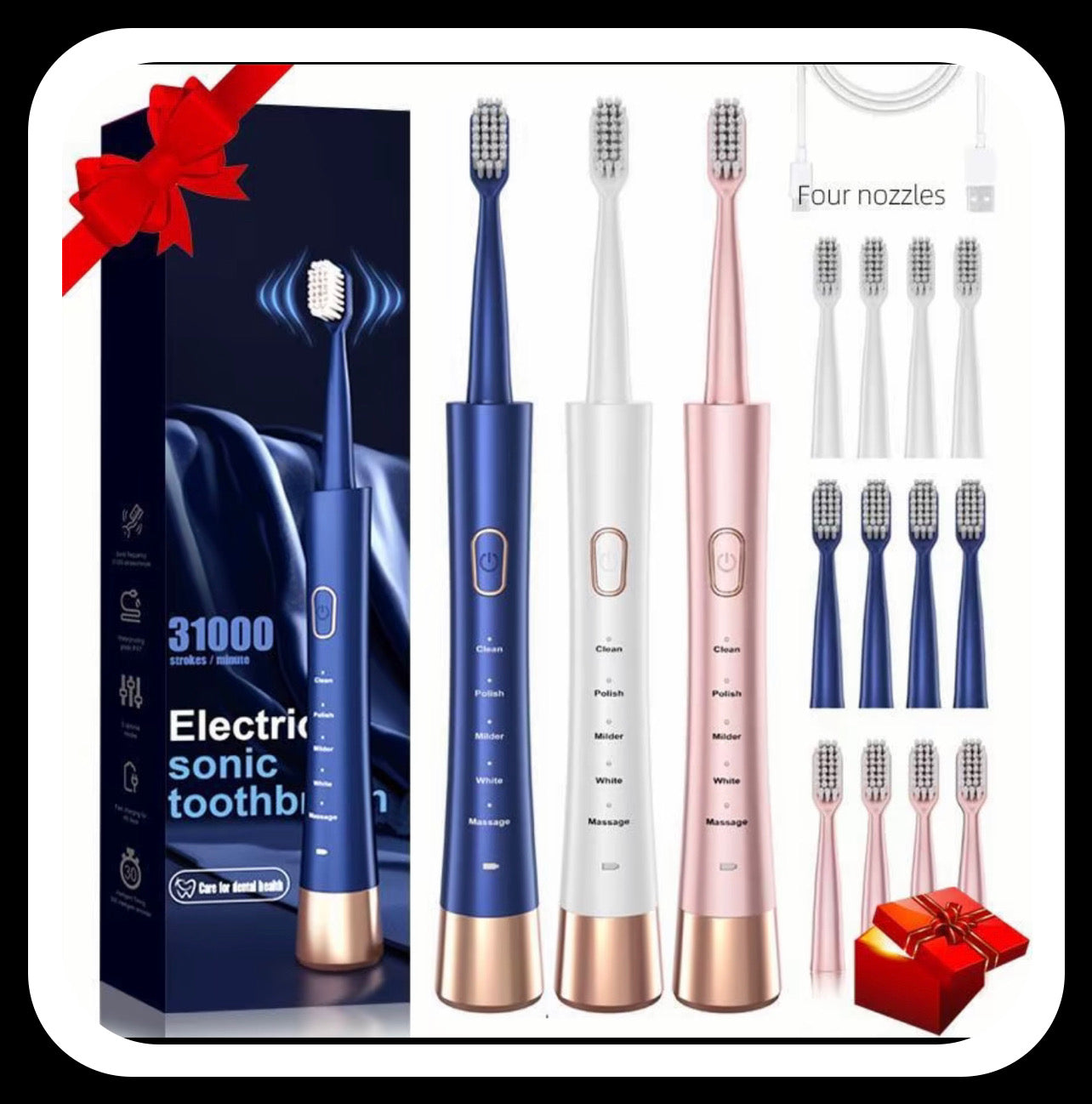 Cepillo de dientes eléctrico con carga USB
