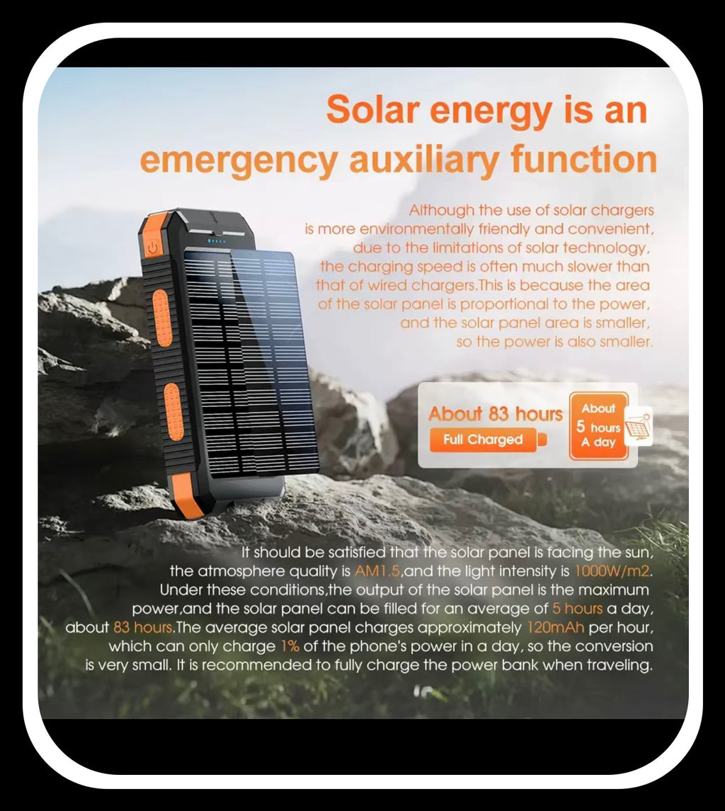 Batería solar portátil de 10000mAh,